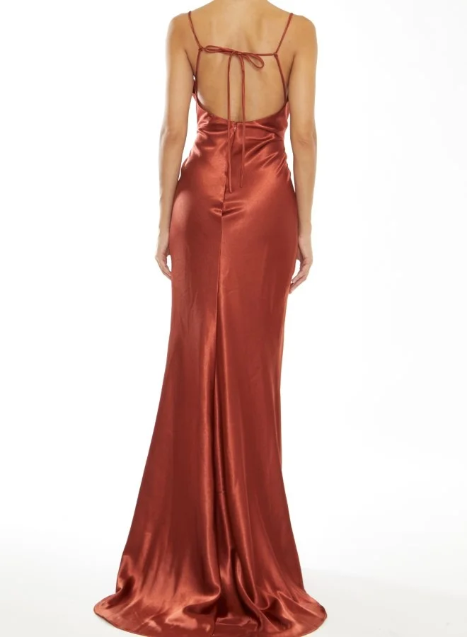 ترو ديكادينس Pippa Cowl Neck Front Split Slip Dress